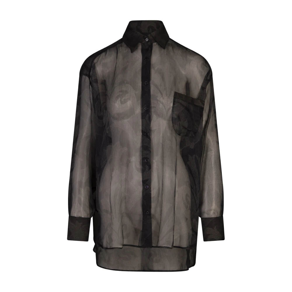 ETRO Grijze Zijden Creponne Shirt Rechte Lijn Gray Dames