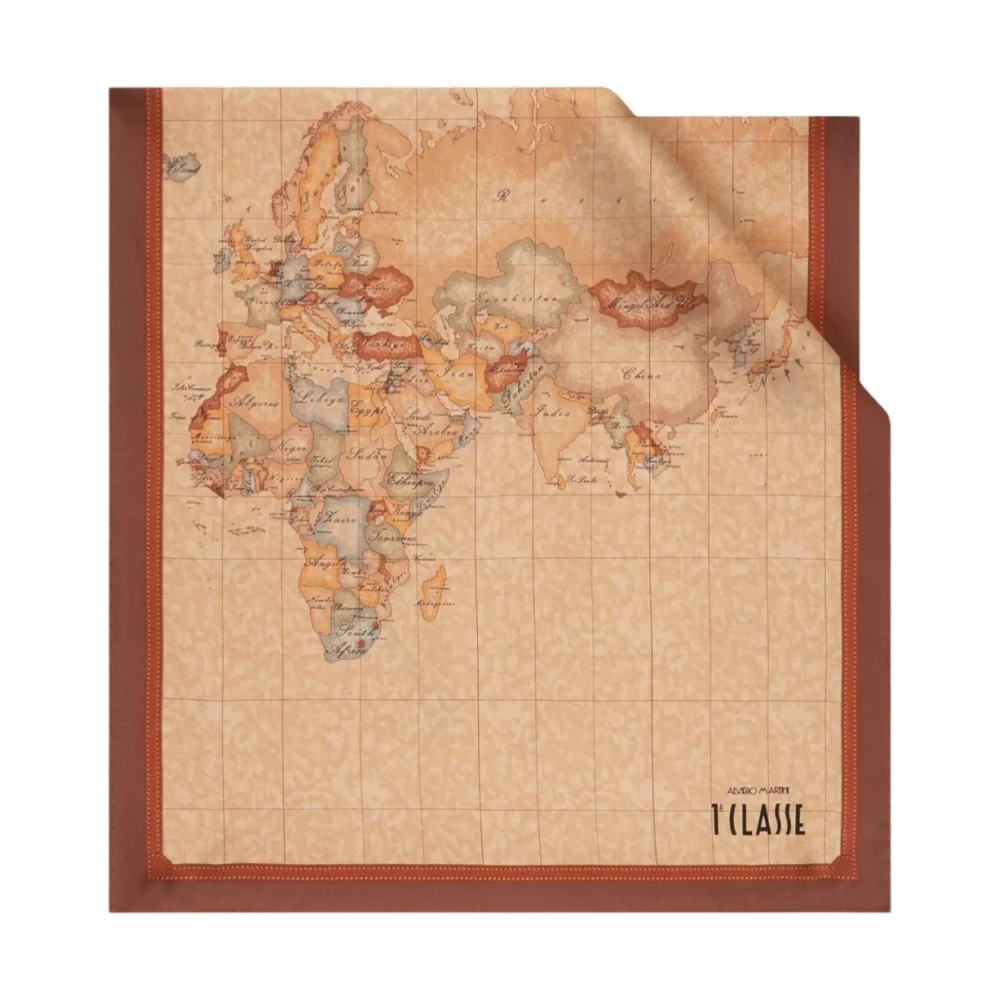 Alviero Martini 1a Classe Geo Classic Zijden Sjaal Brown Dames
