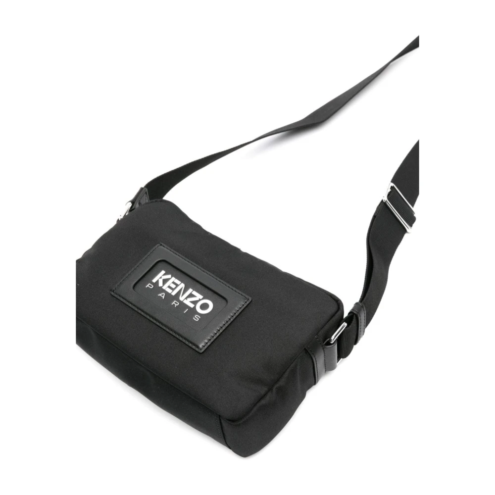 Kenzo Geëmbosseerde Logo Schoudertas Black Heren