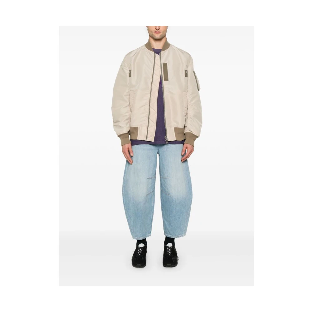 Sacai Beige Jas met rits en zakken Beige Heren