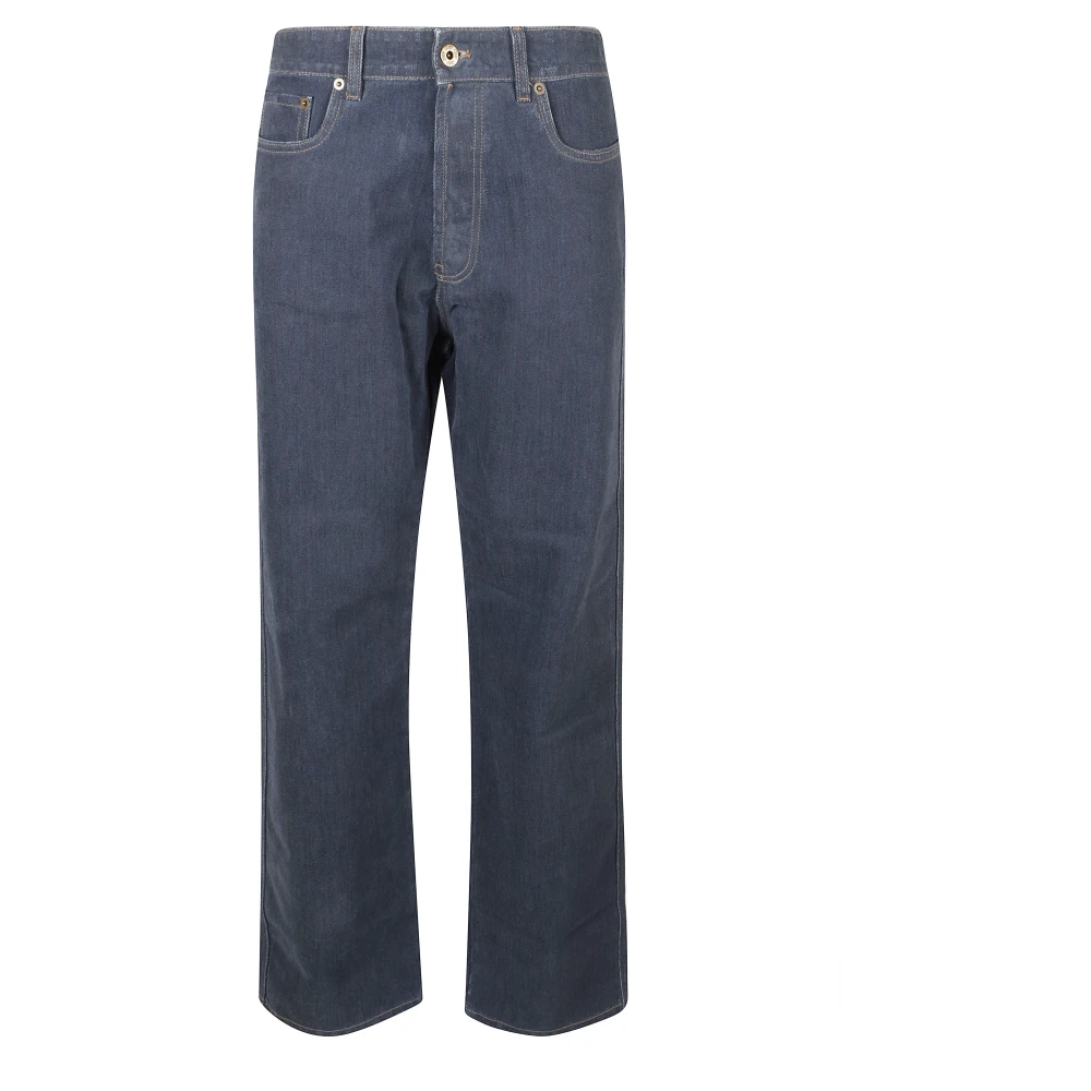 Miu Miu Women's Blue Denim Flock Jeans - Straight Fit Jeans - W27 - Jeans