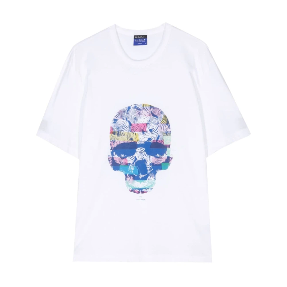 Paul Smith Skull Print Crew Neck T-shirt White Heren