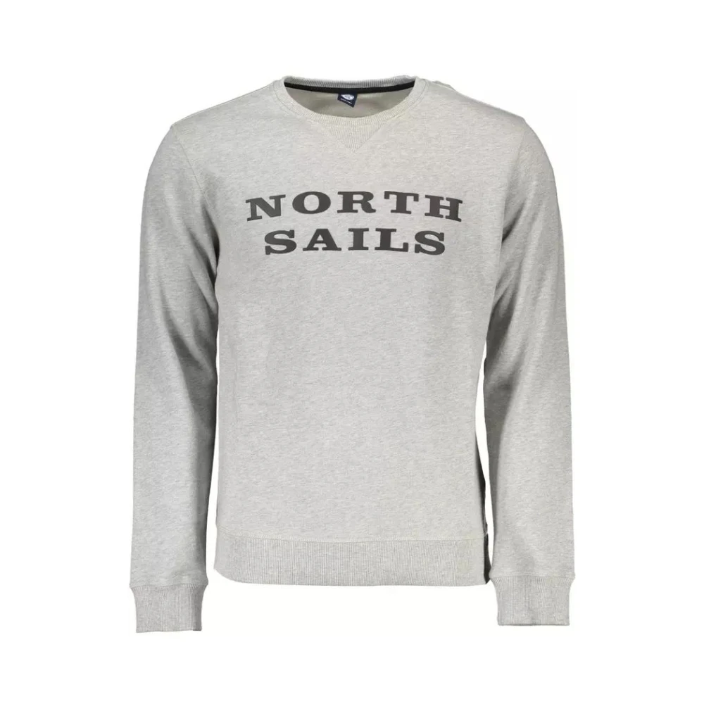North Sails Men's Gray Sweatshirts, 2XL, Cotton Long Sleeve Sweatshirt