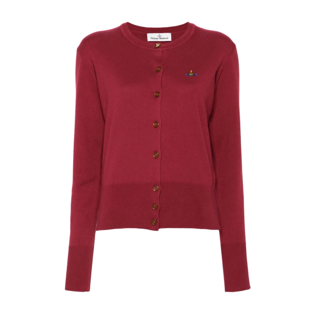 Vivienne Westwood Bordeaux Gebreide Trui met Orb Logo Red Dames