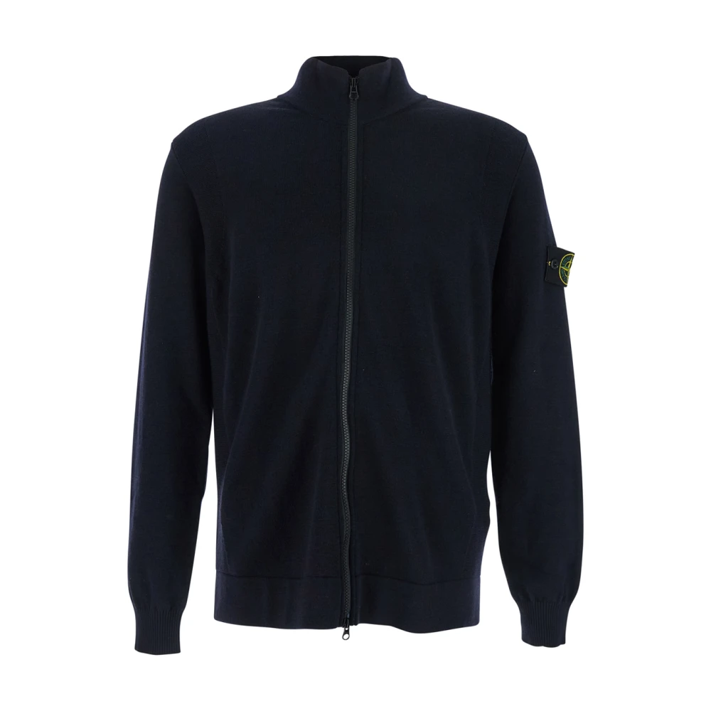 Stone Island Men's Blue Stylish Cardigan Sweaters