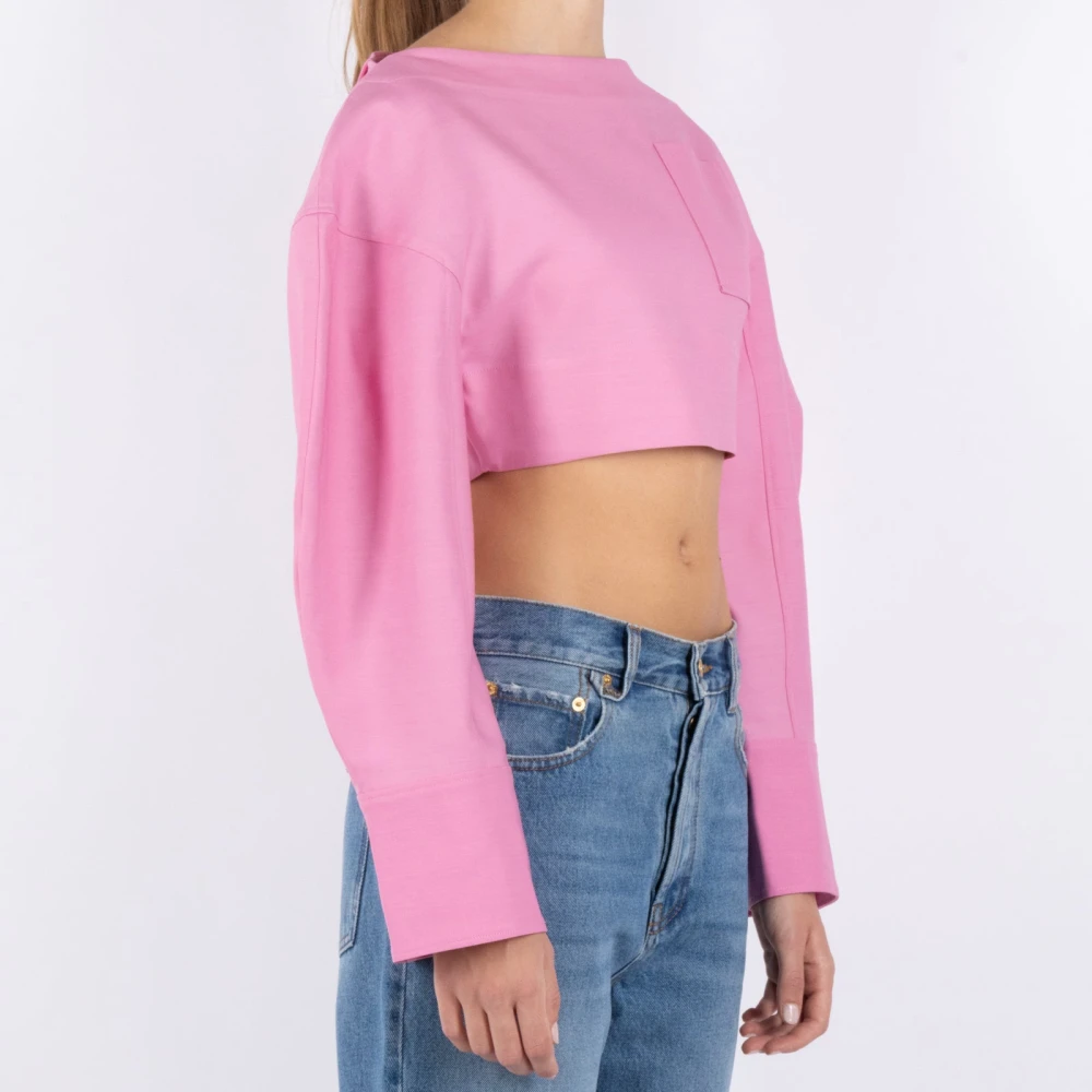 Jacquemus Roze wol zijden blouse Pink Dames