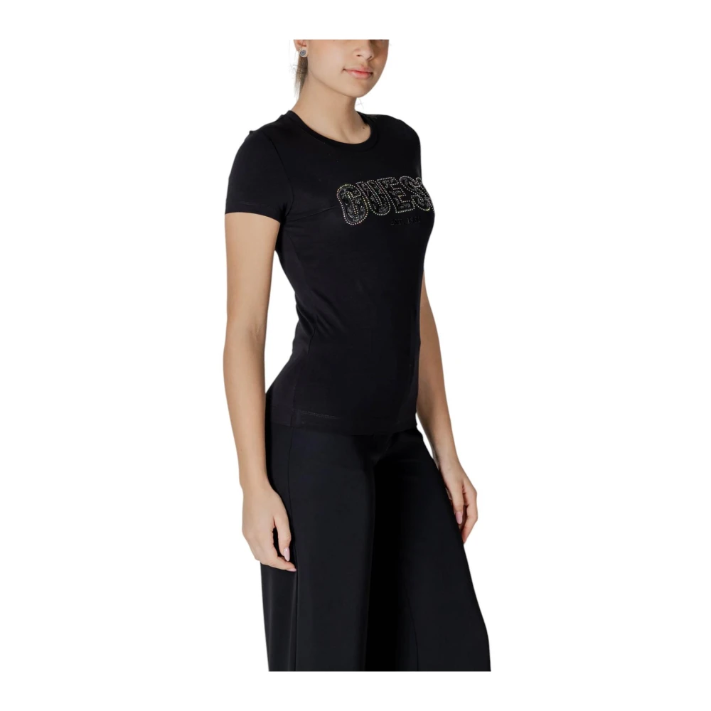 Guess Zwart Ronde Hals T-Shirt Black Dames