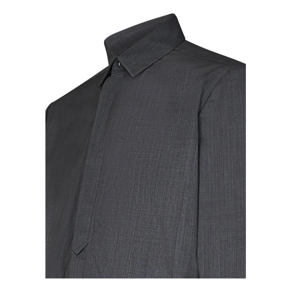 Low Brand Grijze Techno Wol Shirt Aw24 Gray Heren
