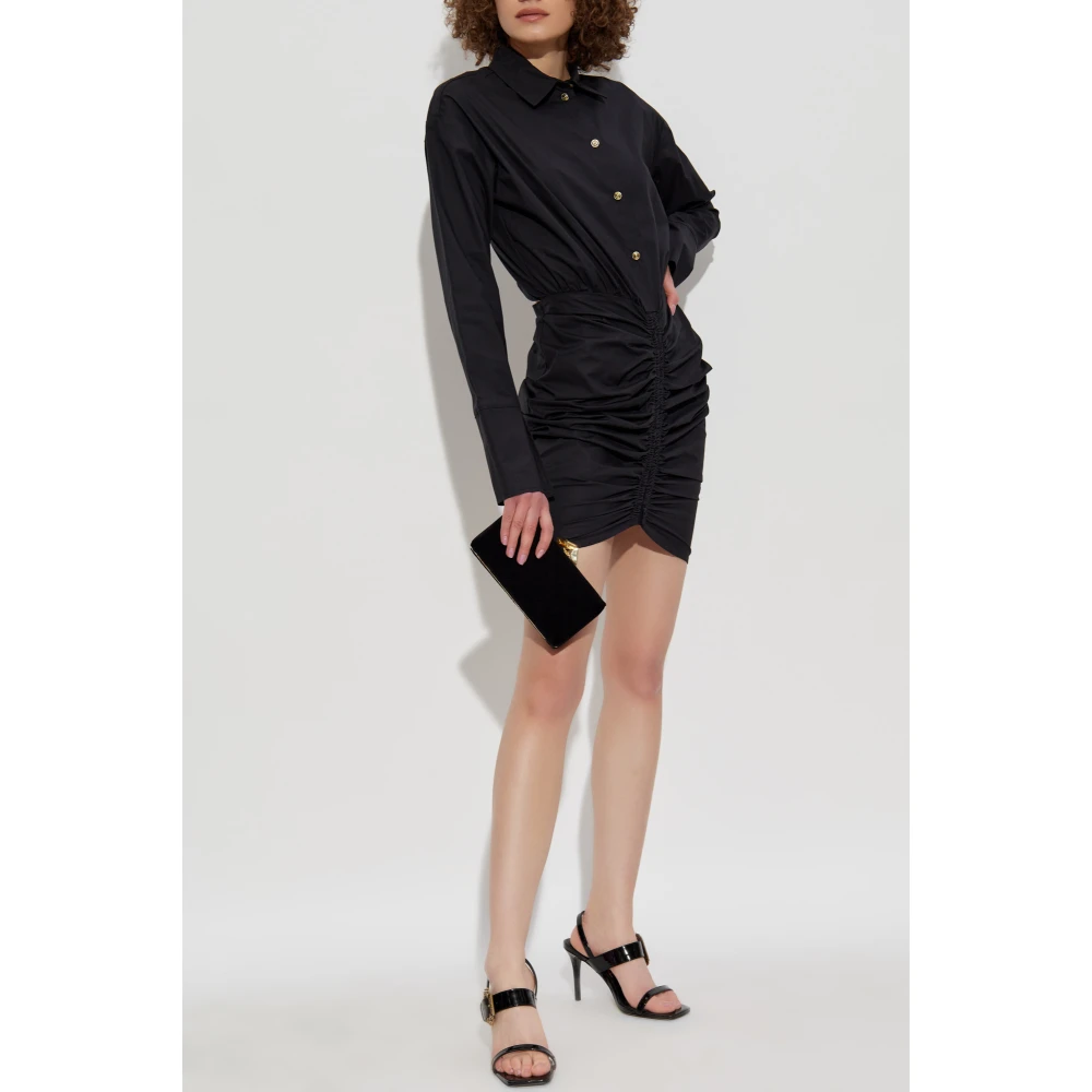 Versace Jeans Couture Jurk met voorpand drapering Black Dames