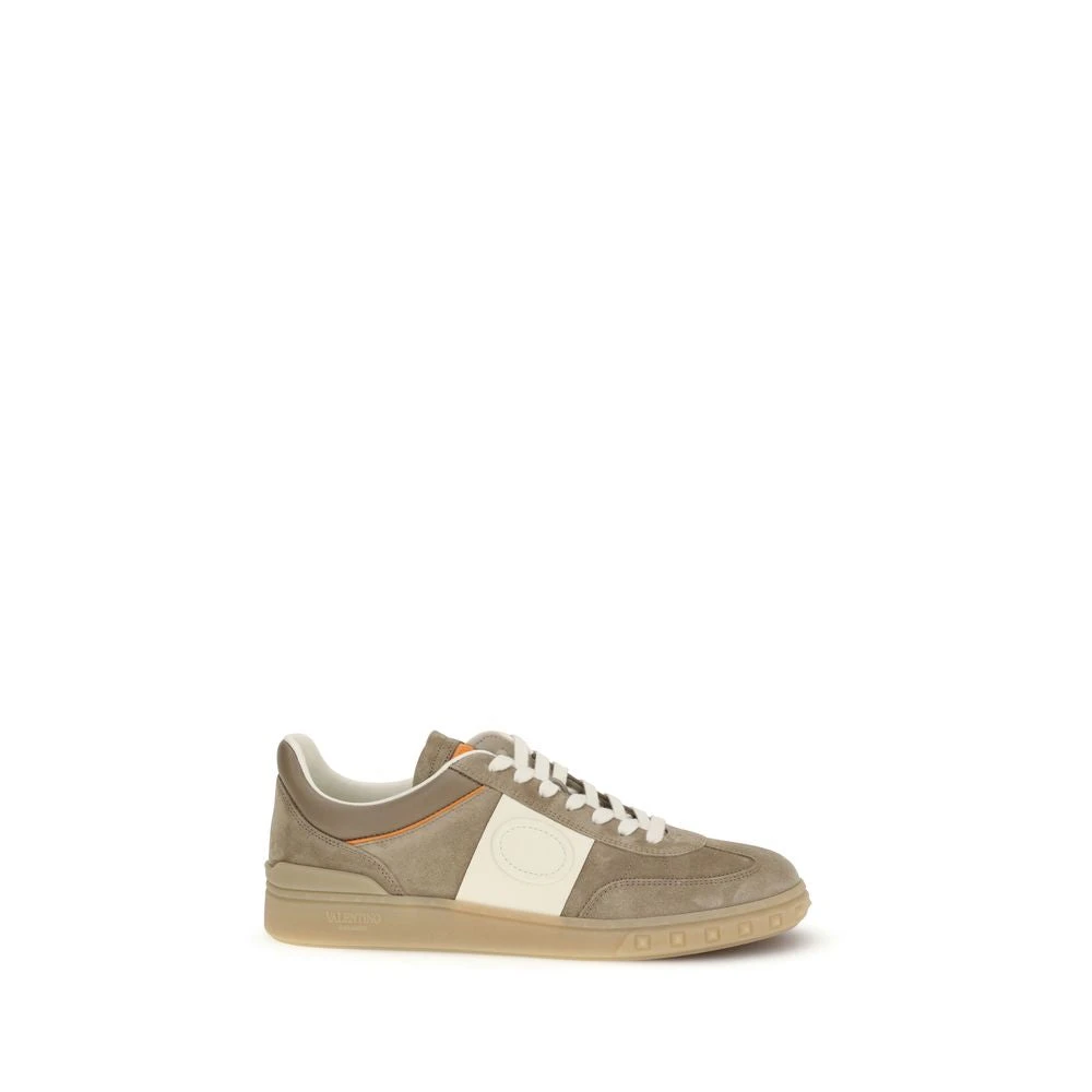 Valentino Garavani Men's Beige Upvillage Leather Trainers - Sneakers - 11 Uk- Shoes