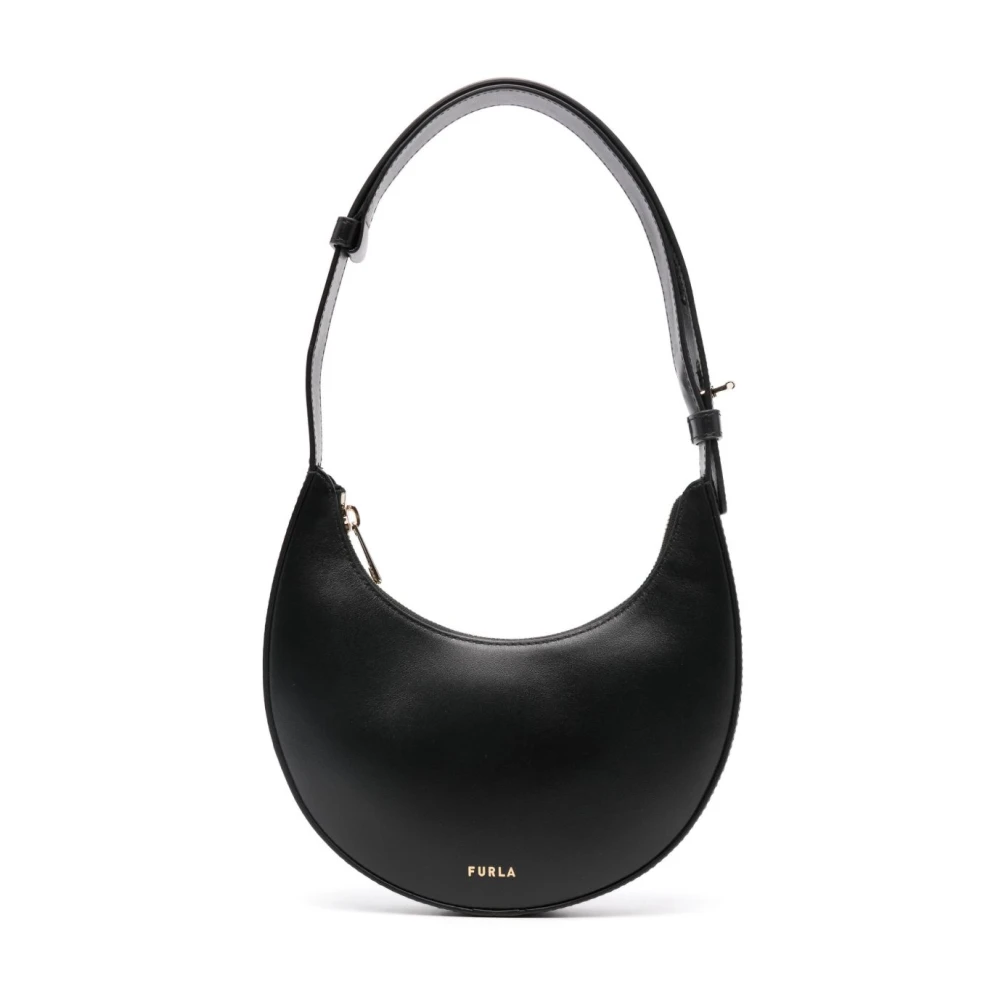 Furla Donna Nero - Borsa A Tracolla In Pelle Nera Con Logo - Bags - One Size
