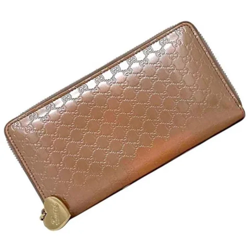 Gucci Vintage Pre-owned Leather wallets Beige Dames