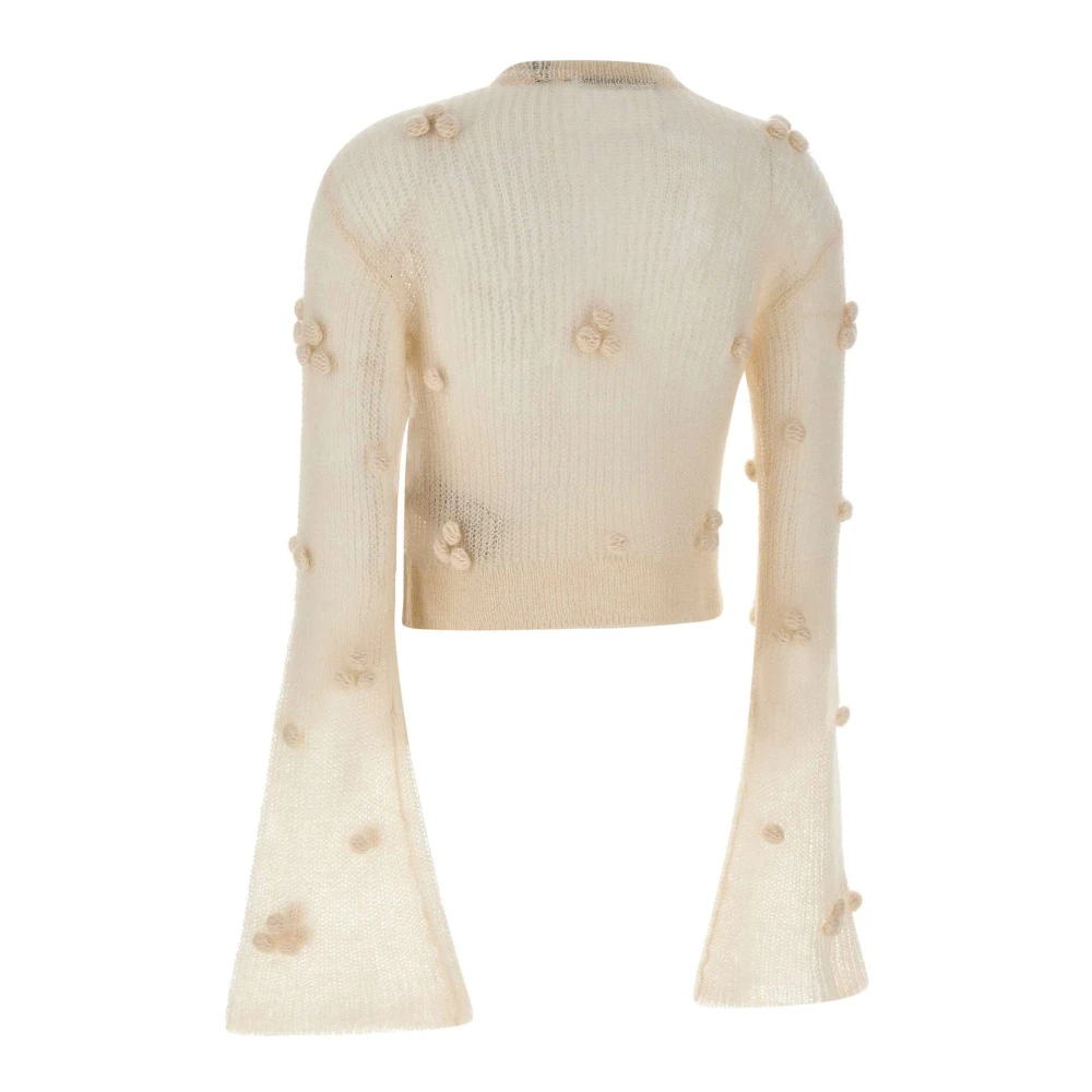Rotate Birger Christensen Witte Gebreide Trui met Uitlopende Manchetten White Dames