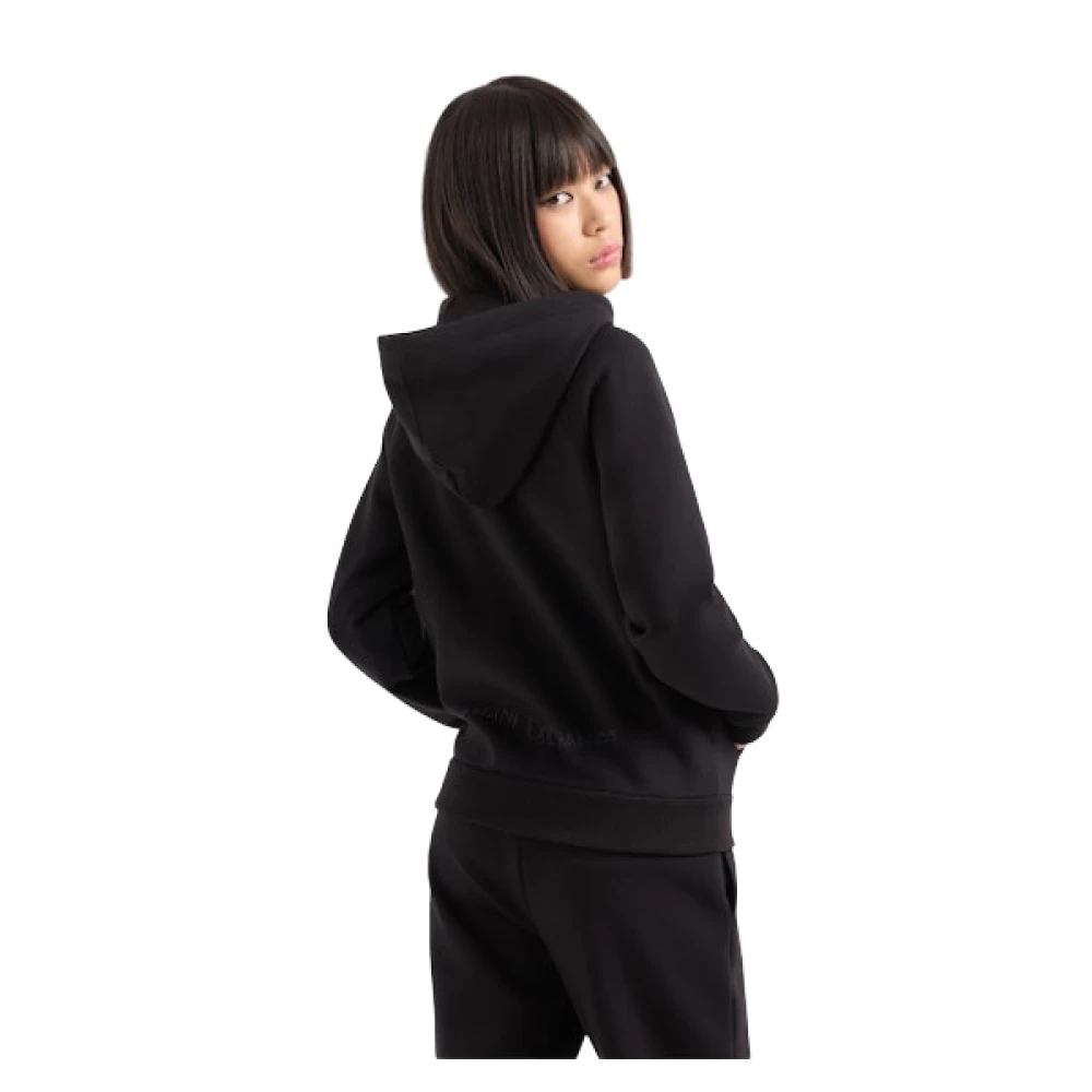 Armani Exchange Zwarte hoodie met rits Black Dames