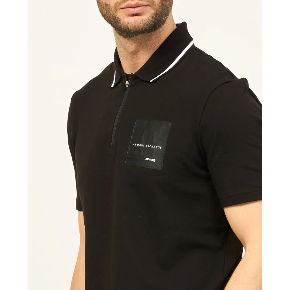 Armani Exchange Polo Shirts Black Heren