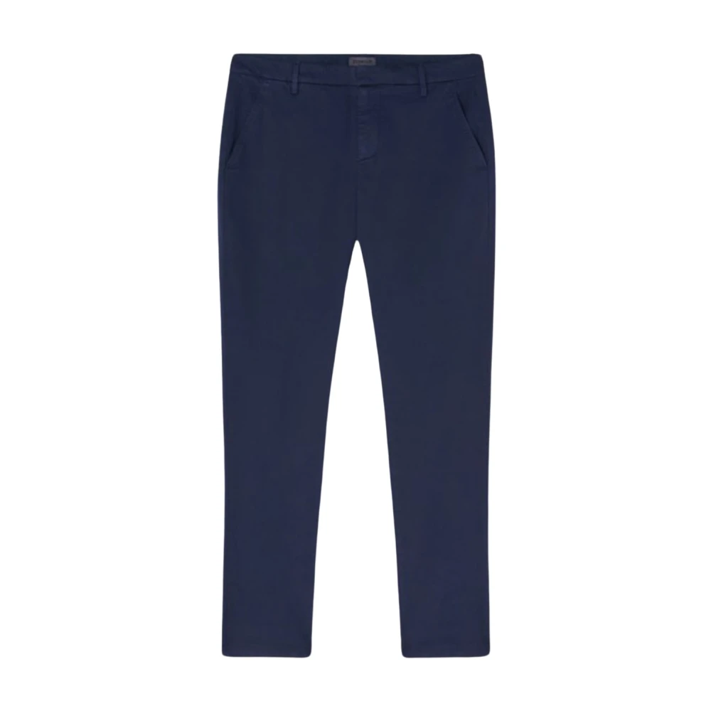 Dondup Slim Chino Byxor, Låg Midja, Lätt Gabardin Blue, Herr