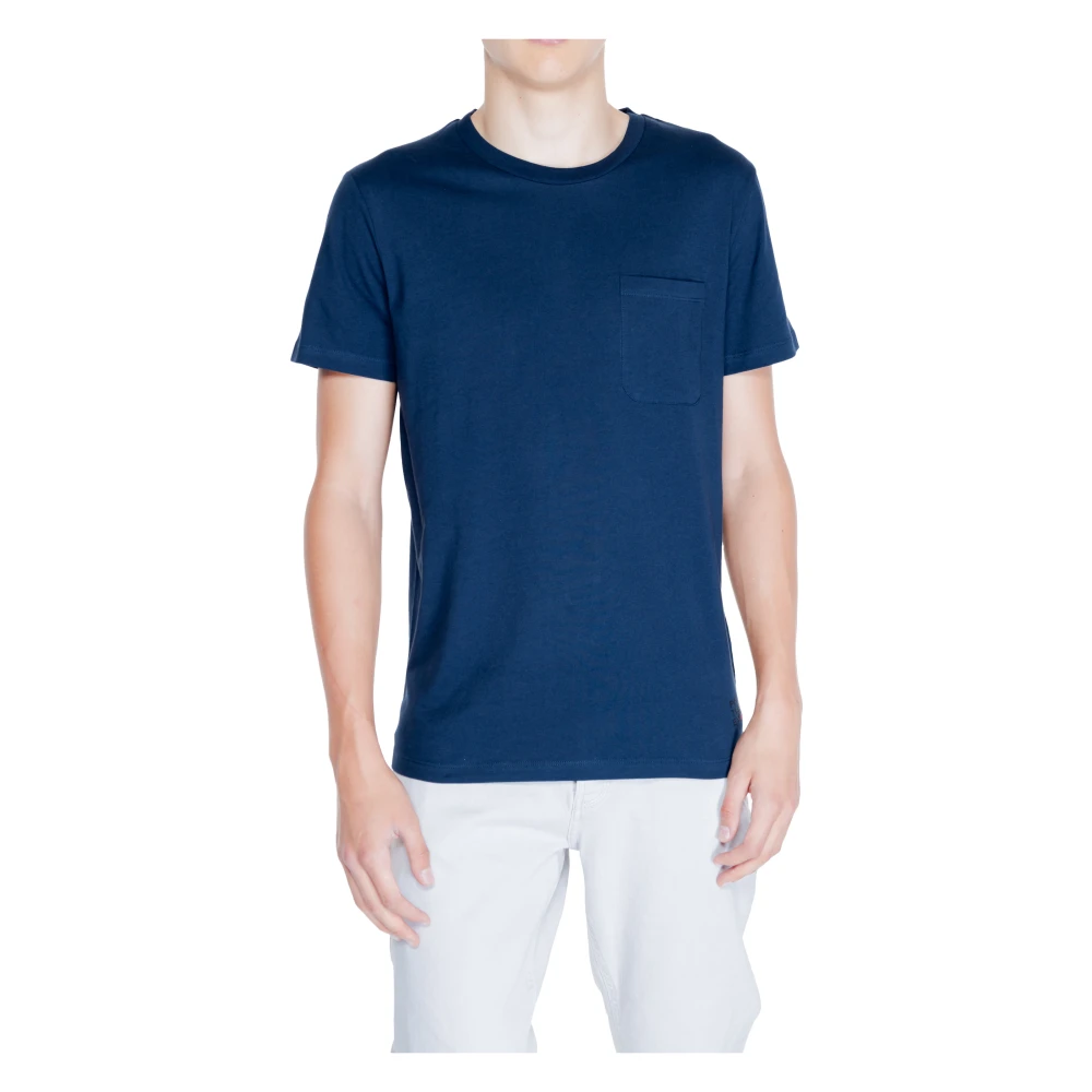 Peuterey Heren T-shirt Lente Zomer Collectie Blue Heren