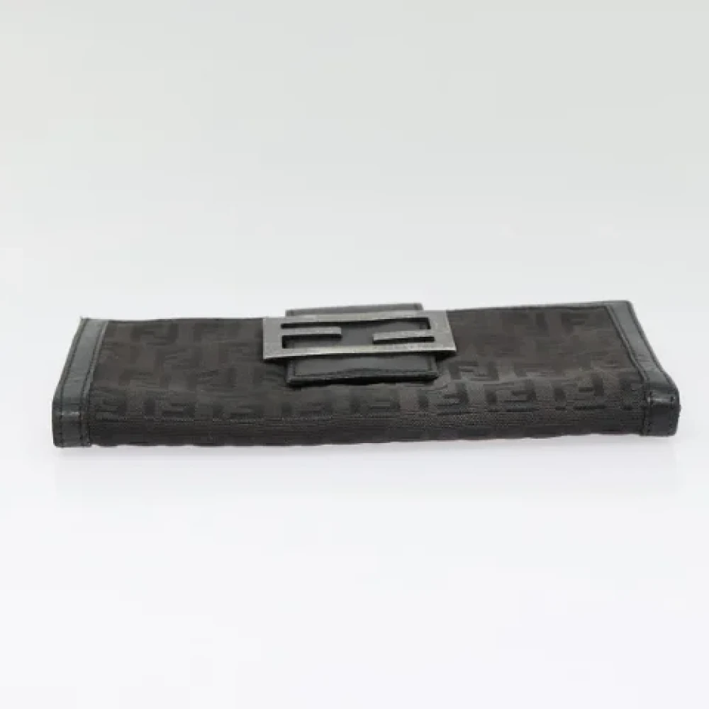 Fendi Vintage Pre-owned Canvas wallets Black Dames