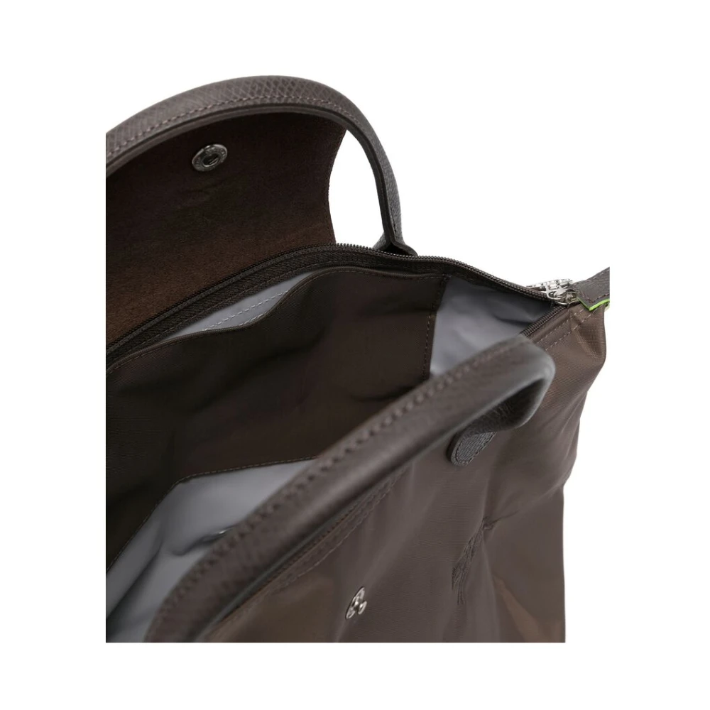 Longchamp Bruine Canvas Foldover Top Tas Brown Dames