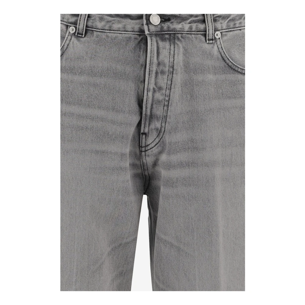 Haikure Cotton Denim Wide Fit Jeans Gray Dames