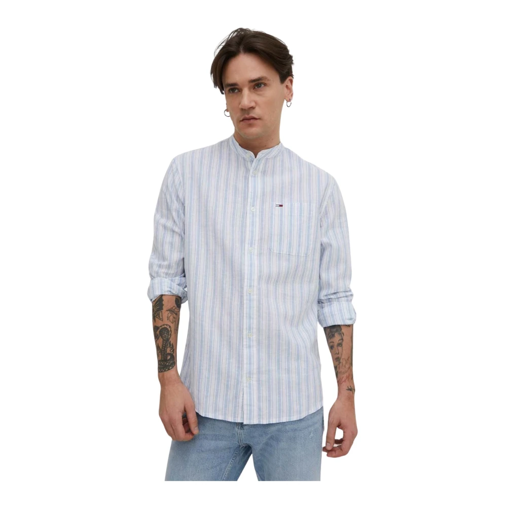Tommy Jeans Casual Shirts Blue Heren