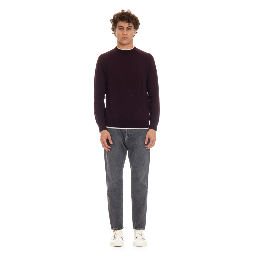 Eleventy Bordeaux Sweaters met Italiaans garen Red Heren