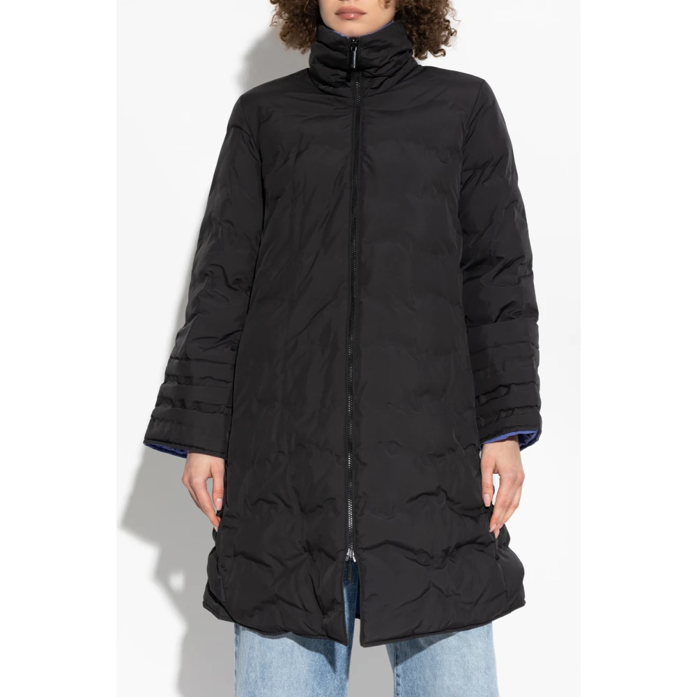 Emporio Armani Omkeerbare gewatteerde jas Black Dames