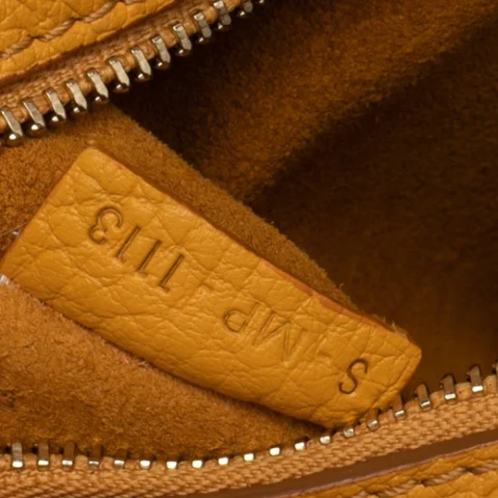 Celine Vintage Pre-owned Leather totes Yellow Dames