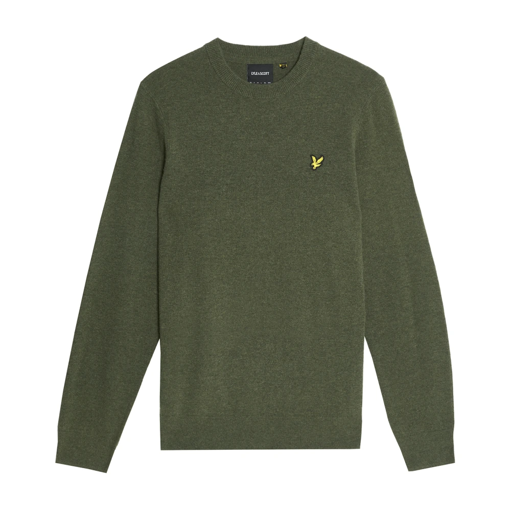 Lyle & Scott , Round-Neck Knitwear, Male, Green, Xl, Mid Knits Lambswool Blend Crew Neck Jumper