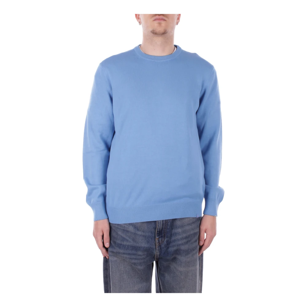 Paul & Shark Blue Round-Neck Knitwear, Male, L, Light Yachting Logo Jumper
