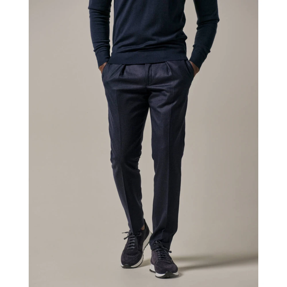 Profuomo Navy Chino Broek Rlxfit Blue Heren