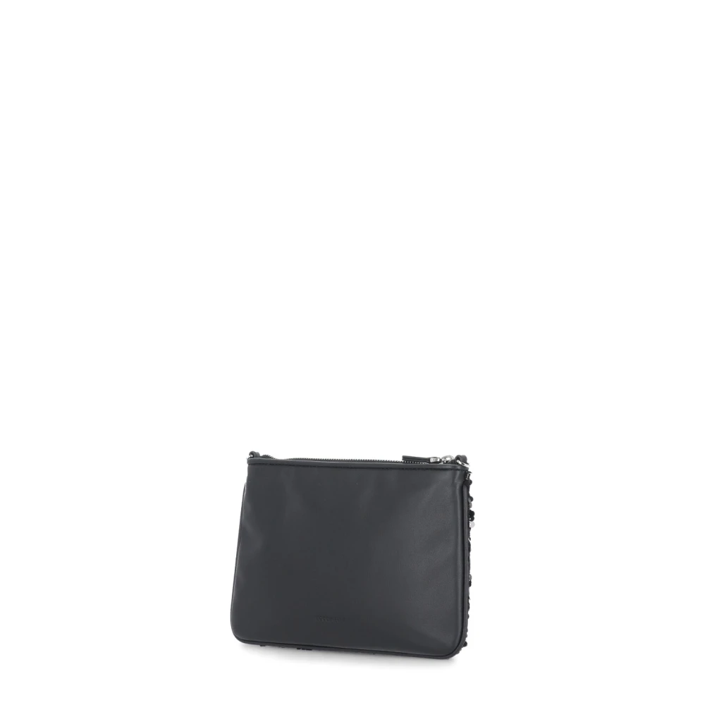 Coccinelle Zwarte leren Pochette met Pailletten Black Dames