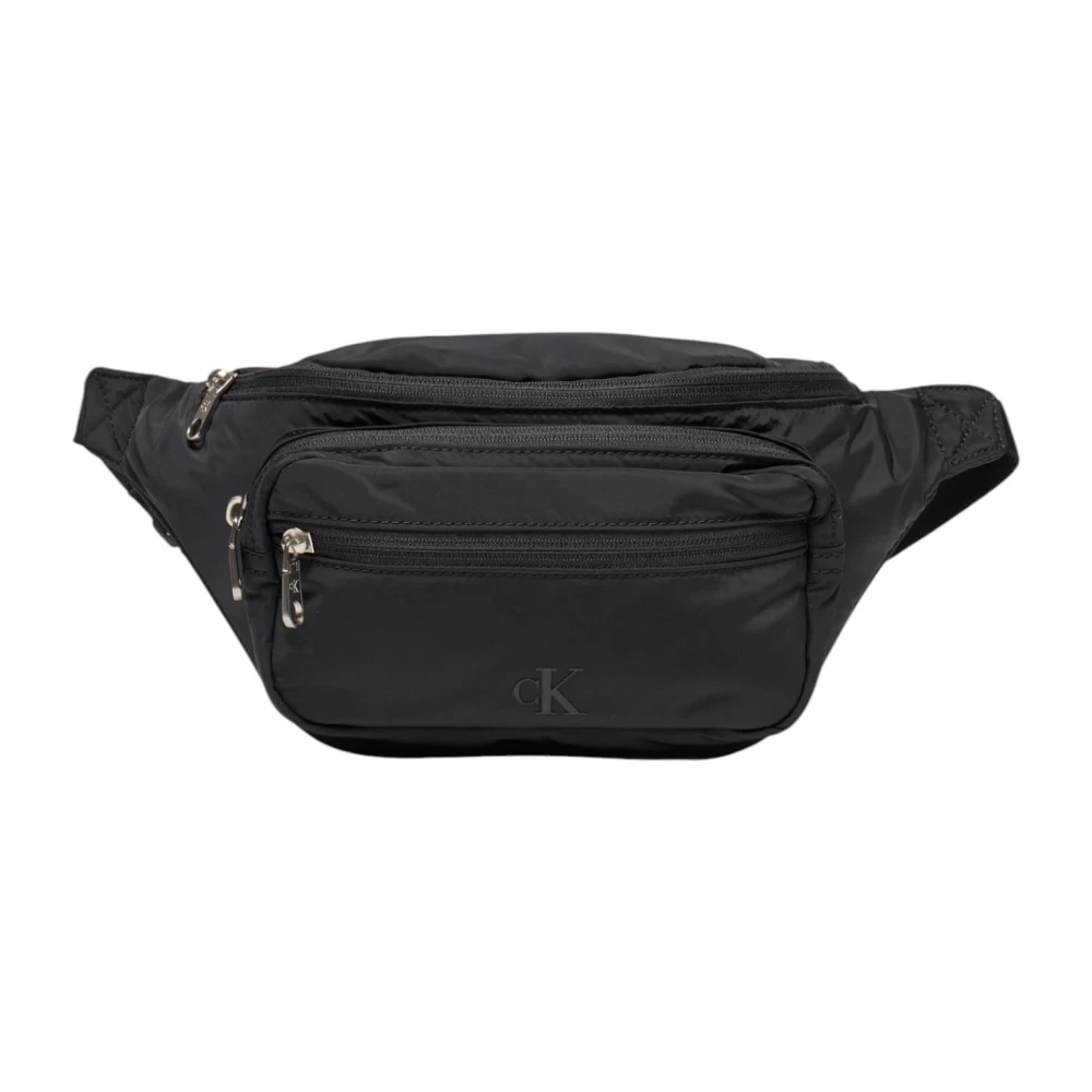 Calvin Klein Jeans Zwarte Polyester Tas met Ritssluiting Black Heren