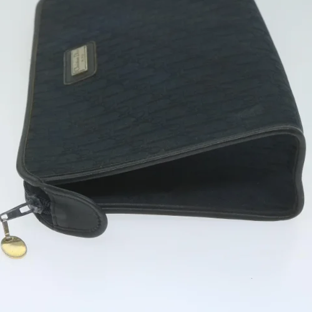 Dior Vintage Pre-owned Canvas clutches Blue Dames