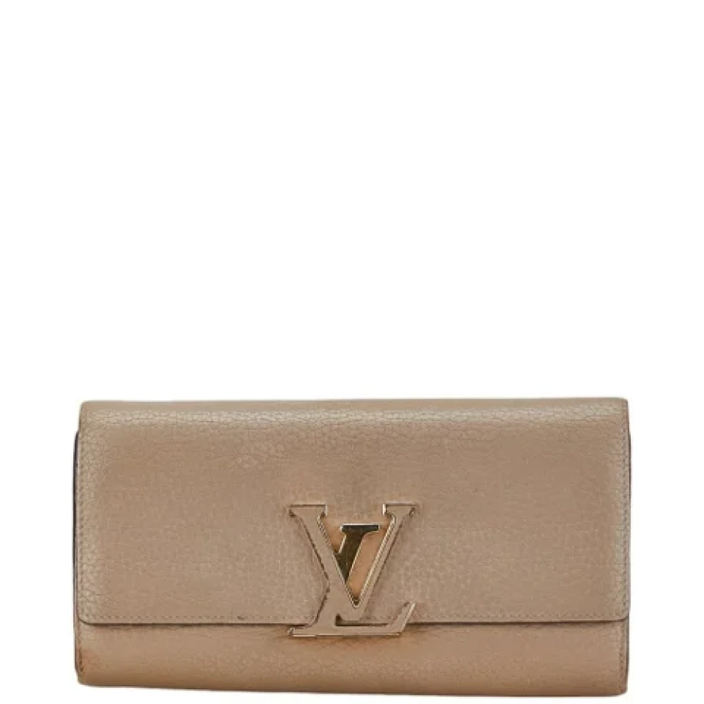 Louis Vuitton Vintage Pre-owned Leather wallets Beige Dames