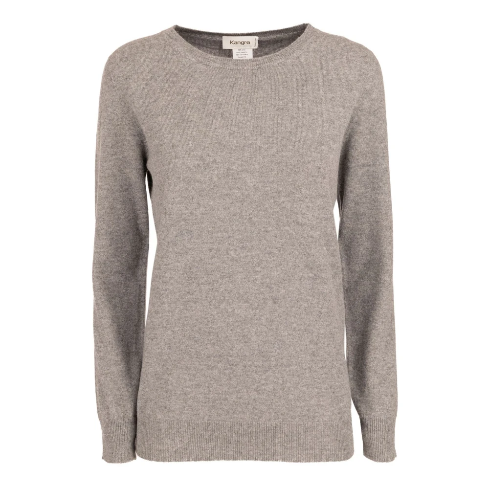 Kangra Grijze Wol Kasjmier Crew Neck Sweater Gray Dames