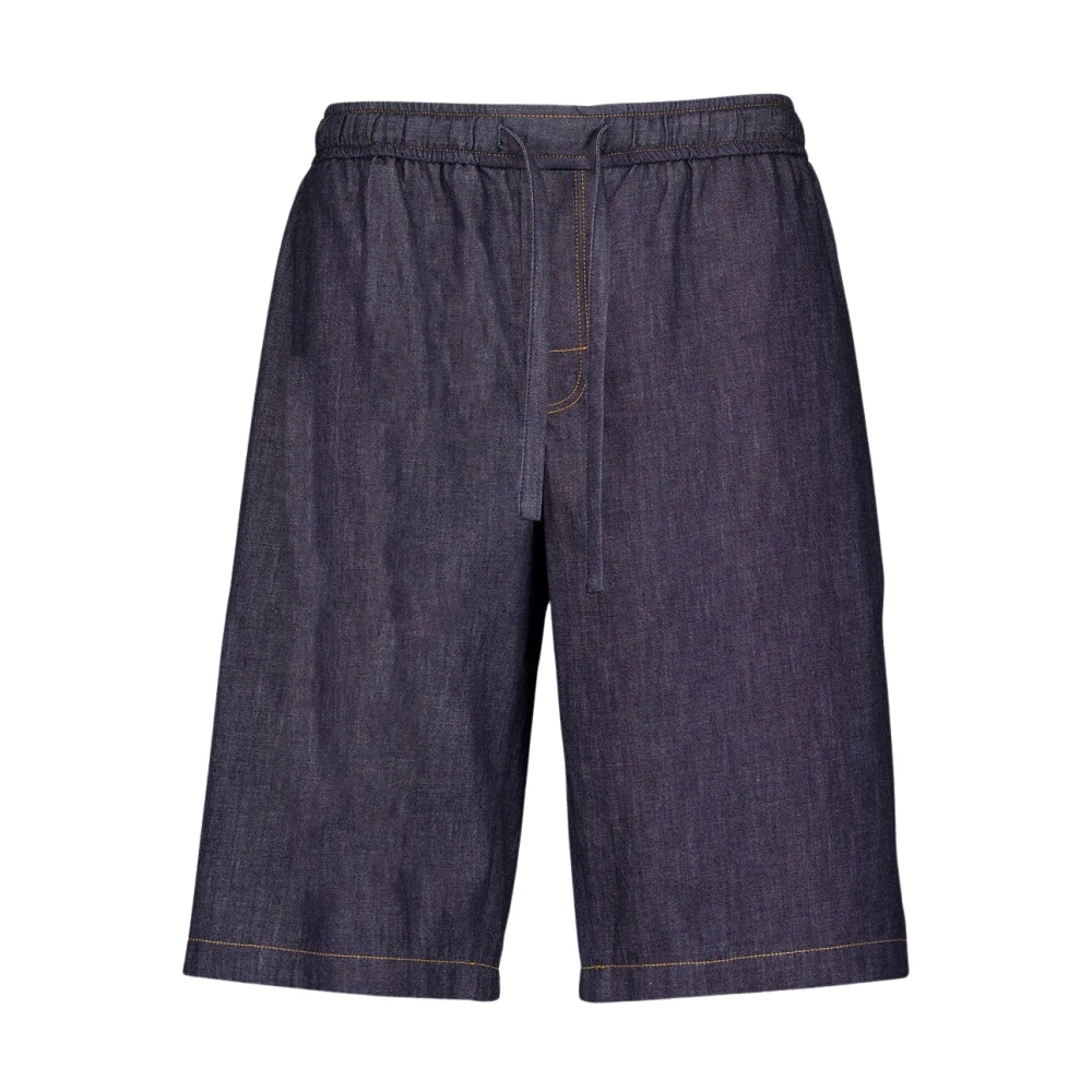 Blue Denim Jogging Shorts with Embroidery - Dolce & Gabbana - Modalova