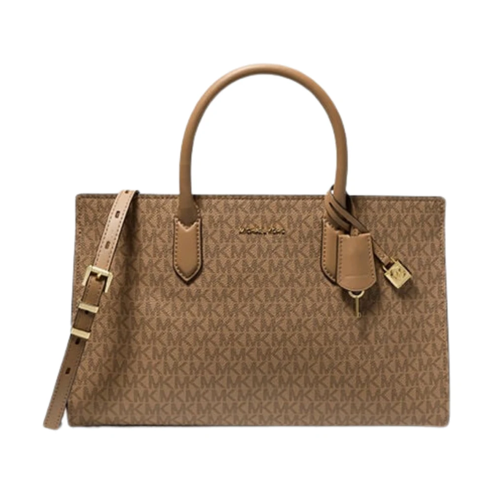 Michael Kors Stijlvolle Satchel Tas met Husk Detail Brown Dames