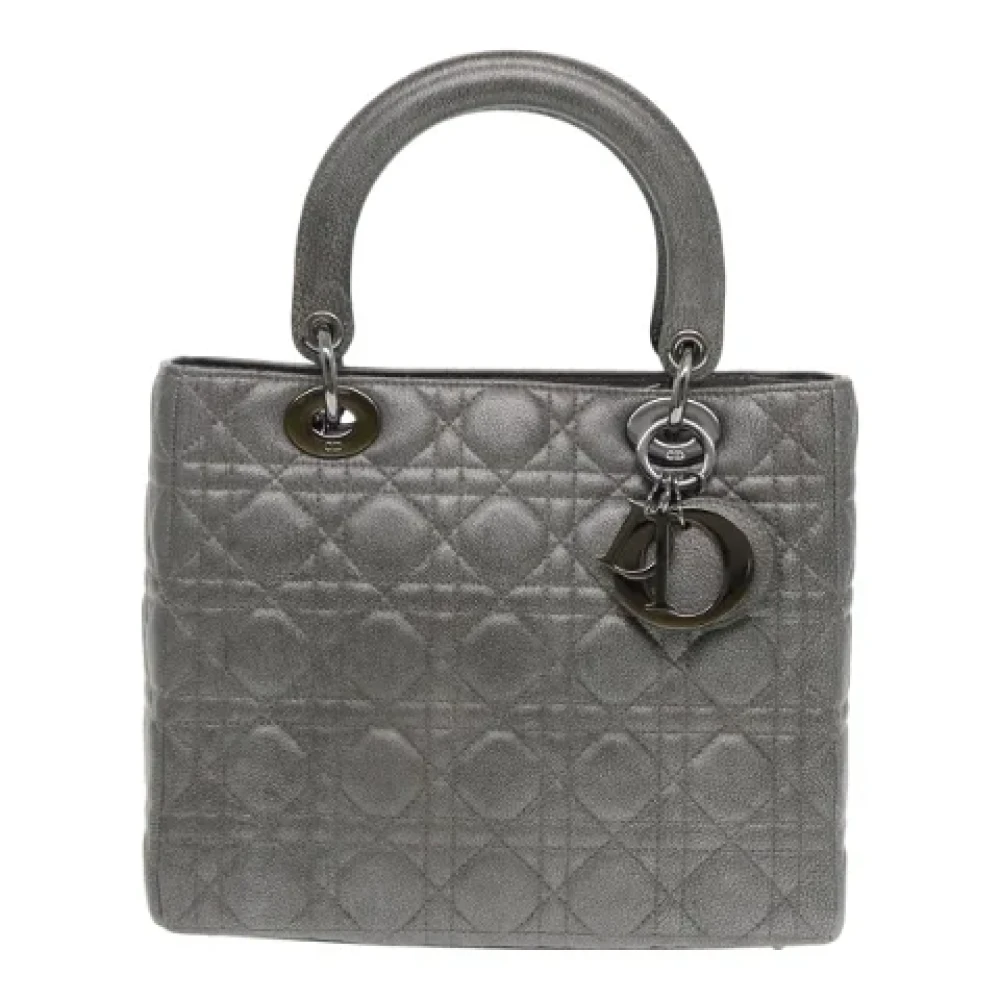 Dior Vintage Pre-owned Leather dior-bags Gray Dames