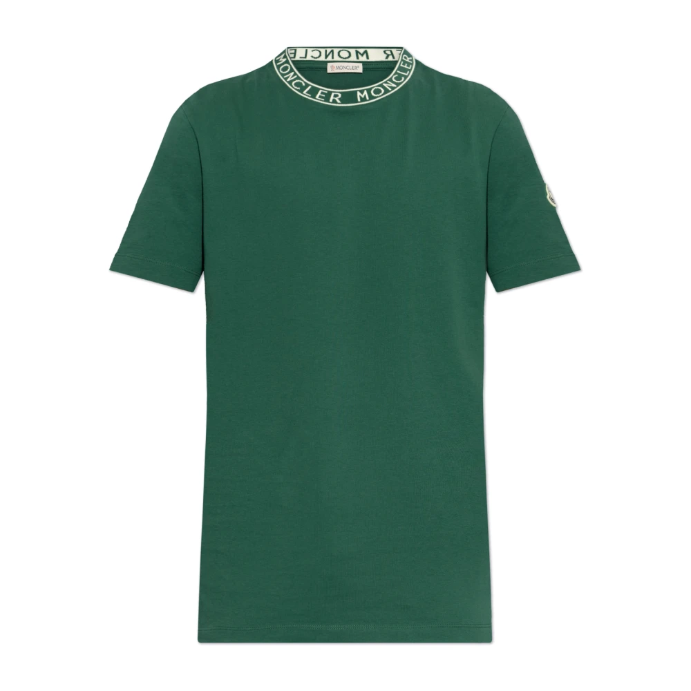 Moncler T-shirt met logo Green Heren