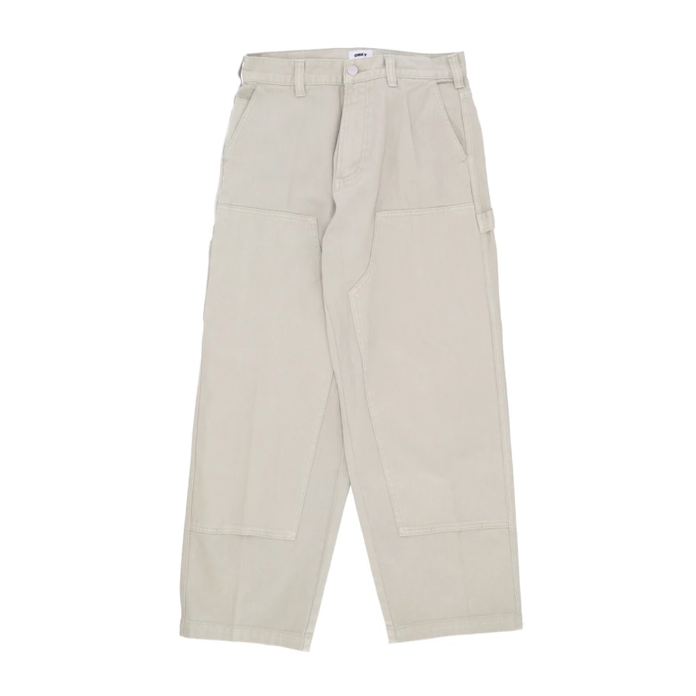 Obey Big Wig Denim Carpenter Pant in Zilver Grijs Gray Heren