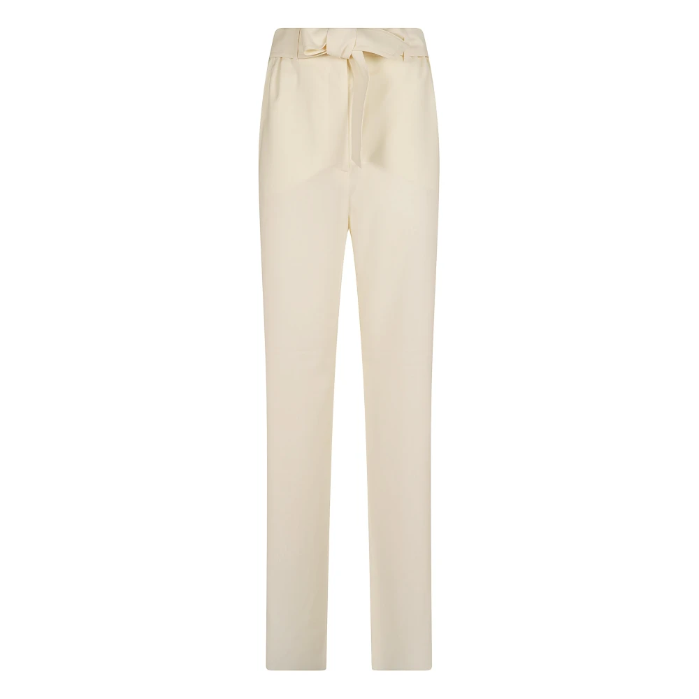 Max Mara , Straight Trousers, Female, White, Xs, Pantalone Lungo Mxmeditto
