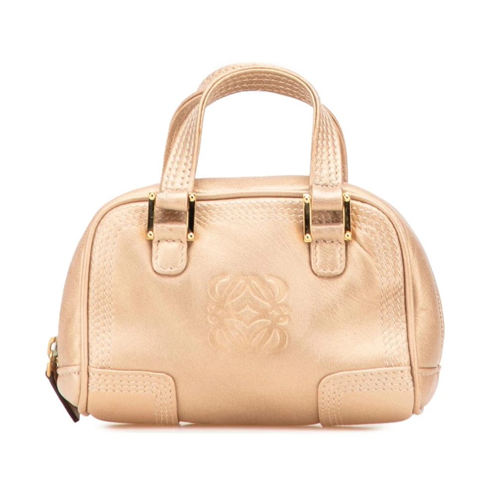 Loewe Pre-Owned Women's Yellow Pre-Owned Structured Leather Top Handle Handbag Everyday Essential Accessory