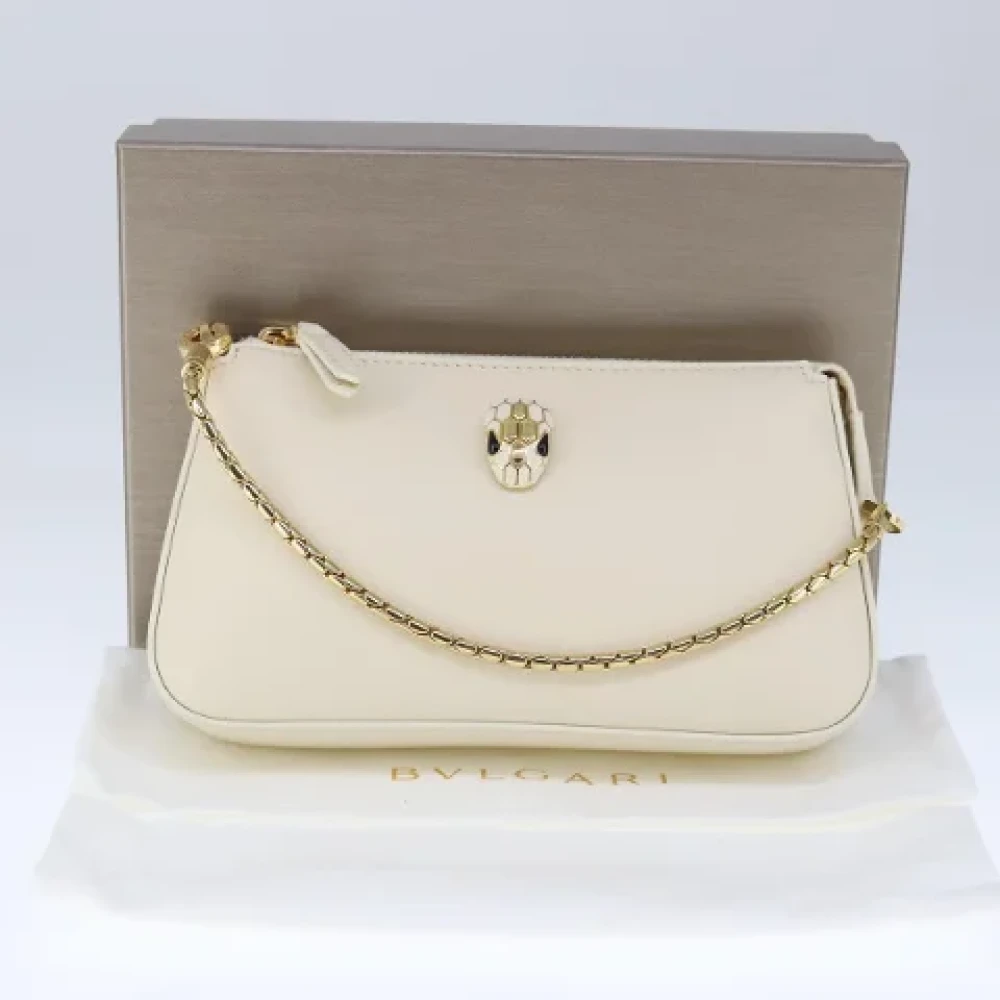 Bvlgari Vintage Pre-owned Leather handbags White Dames