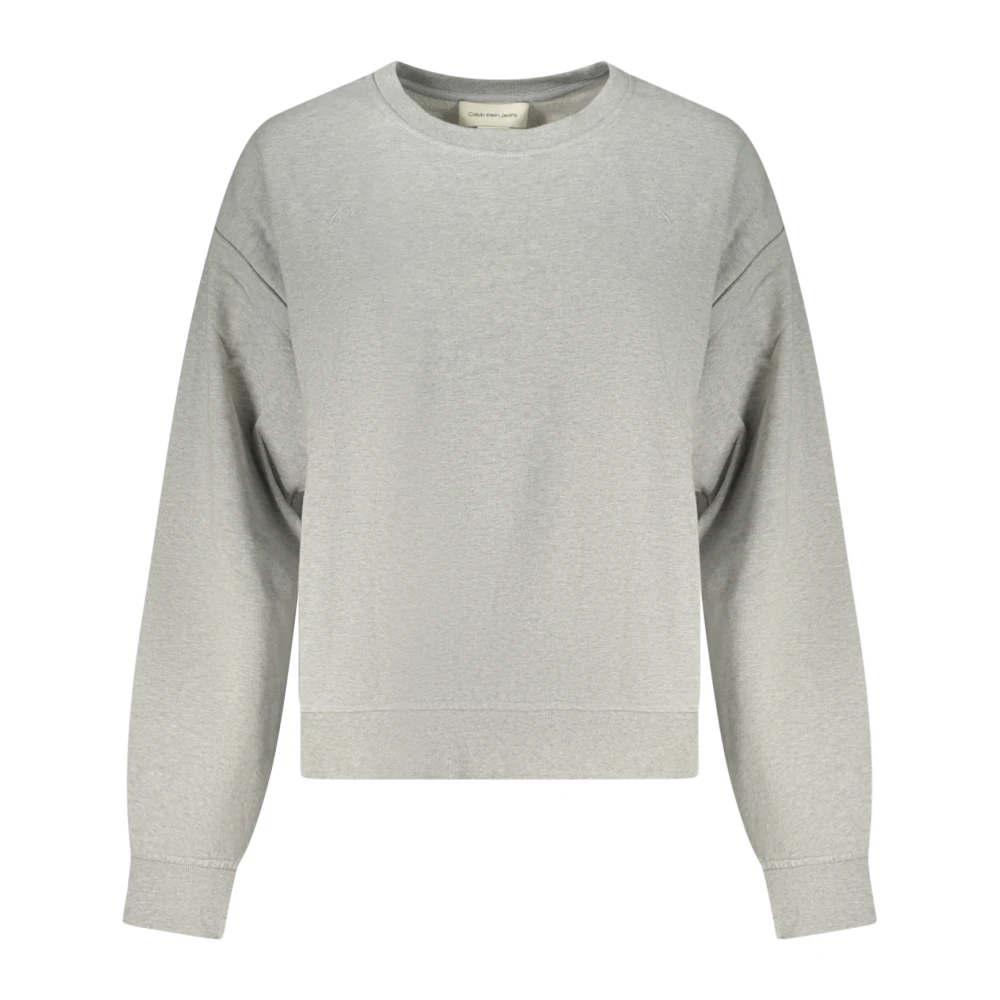 Calvin Klein Women's Gray Archive Logo Fleece Relaxed Sweatshirt