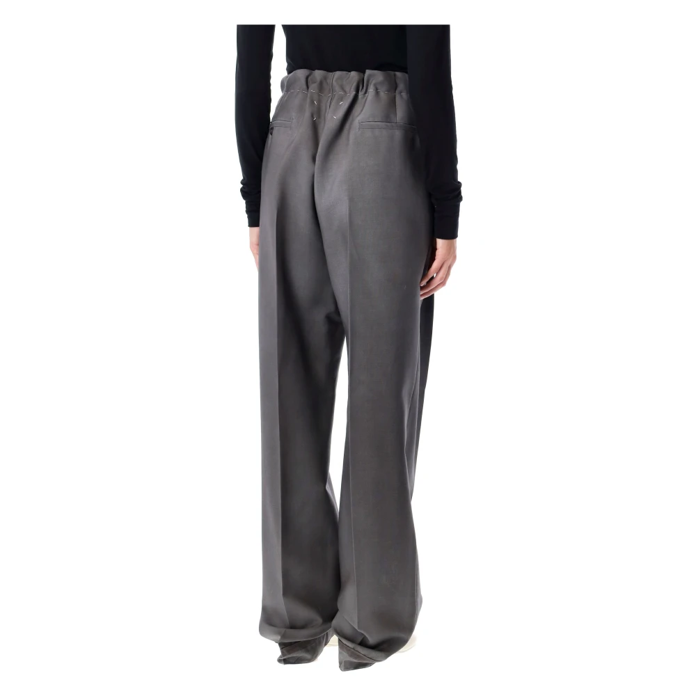 Maison Margiela Luxe wol mohair wijde pijp broek Gray Dames