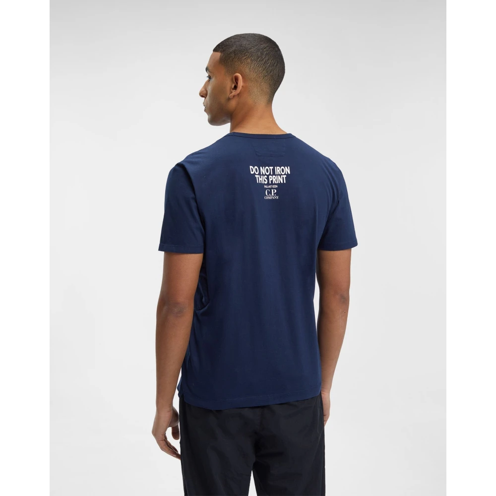 C.P. Company Gemerzeriseerd Jersey Zak T-shirt Blue Heren