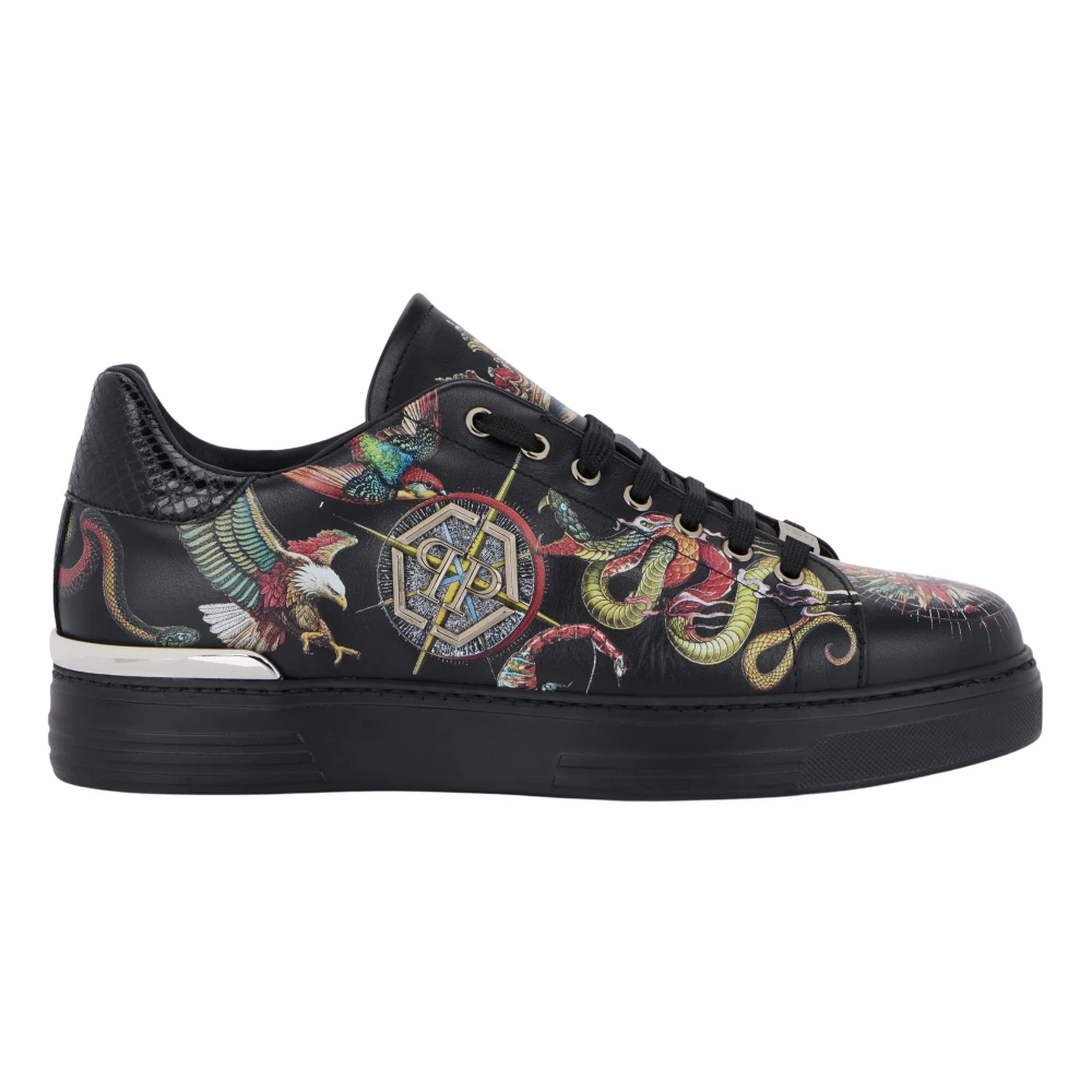 Philipp Plein Printed Low-Top Sneakers unisex Schoenen Zwart