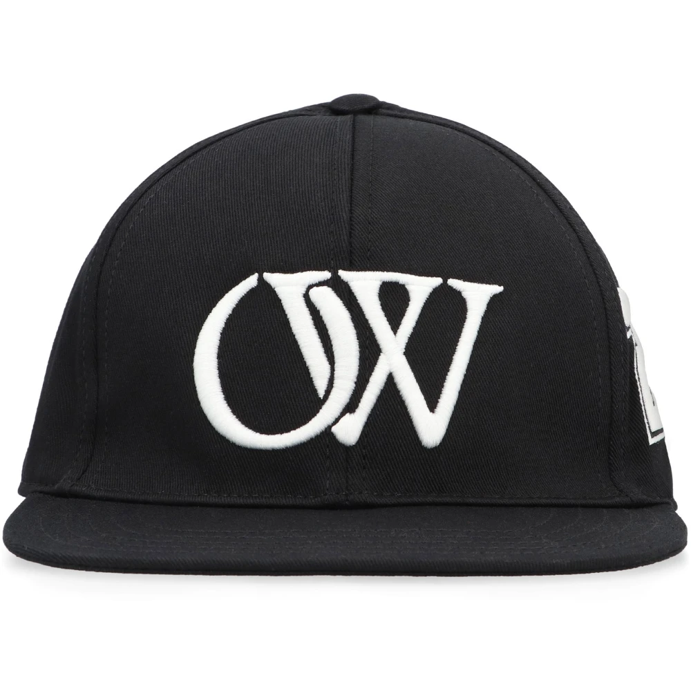 Off White Baseballpet met platte klep Black Heren