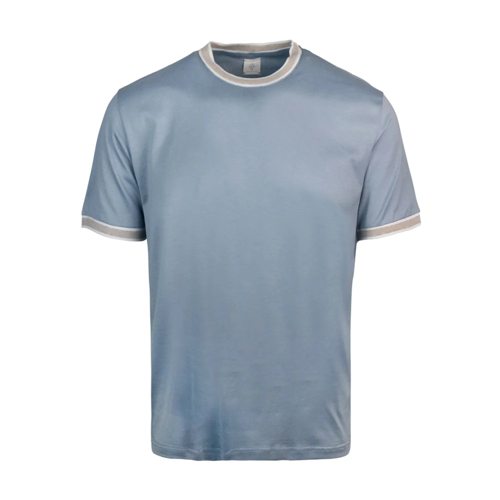 Eleventy Sportieve Chic Giza Katoenen T-Shirt Blue Heren